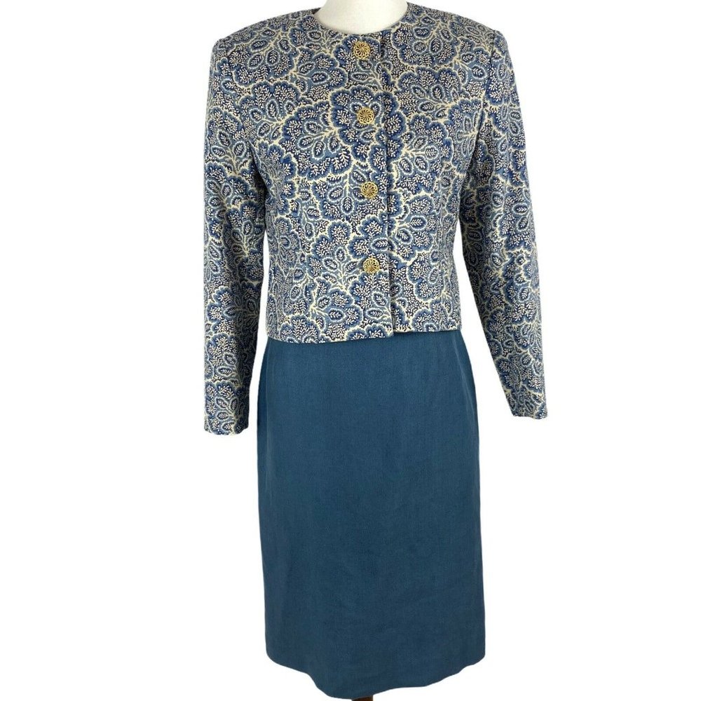Vintage Doncaster Skirt Suit Blazer 80s Retro Gold
